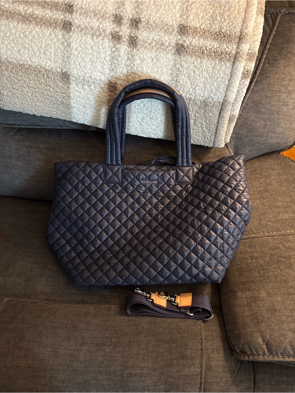 MZ Wallace Large Metro Tote Navy Blue